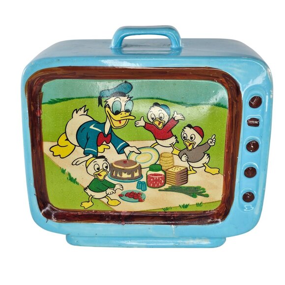 Vintage Disney Ceramic TV Bank Donald Duck & Nephews Dan Brechner 1960s Retro - Picture 1 of 10